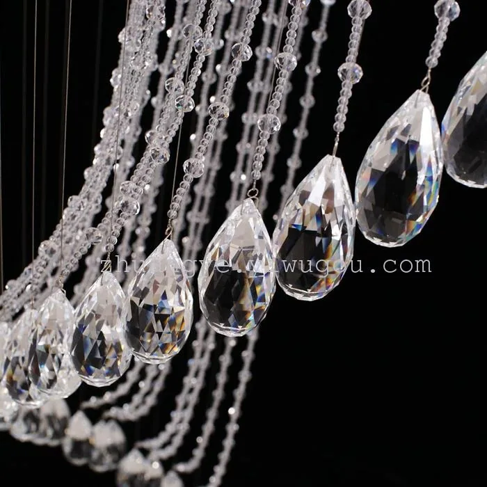 Modern Crystal Cord-Hung Chandelier — Duplex, Stairwell & Villa (Model 9905) — view 9