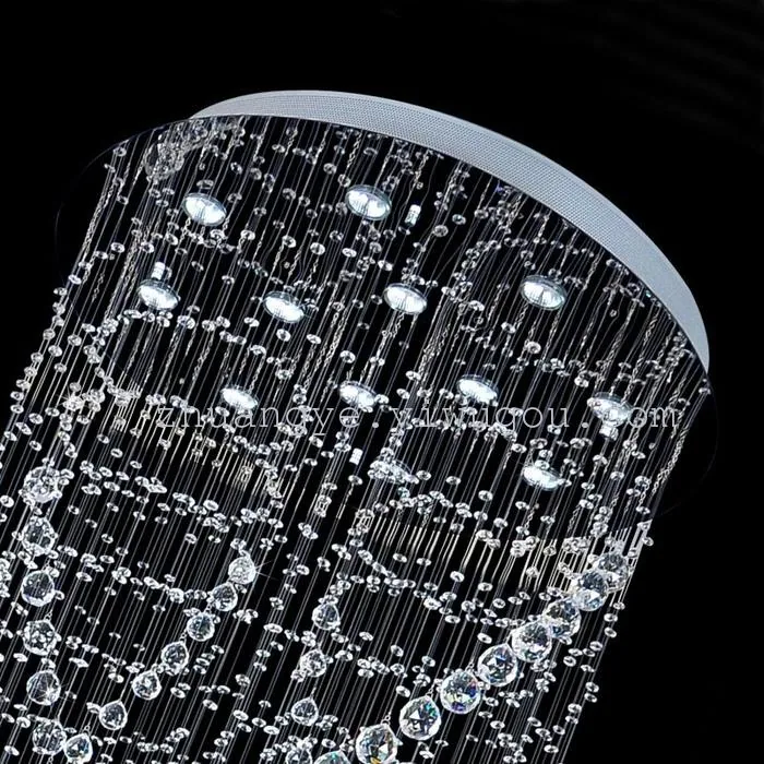 Modern Crystal Cord-Hung Chandelier — Duplex, Stairwell & Villa (Model 9904) — view 7
