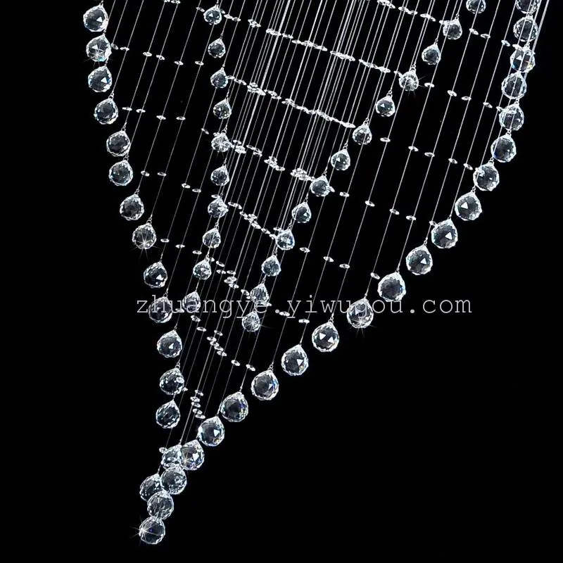Modern Crystal Cord-Hung Chandelier — Duplex, Stairwell & Villa (Model 9904) — view 2