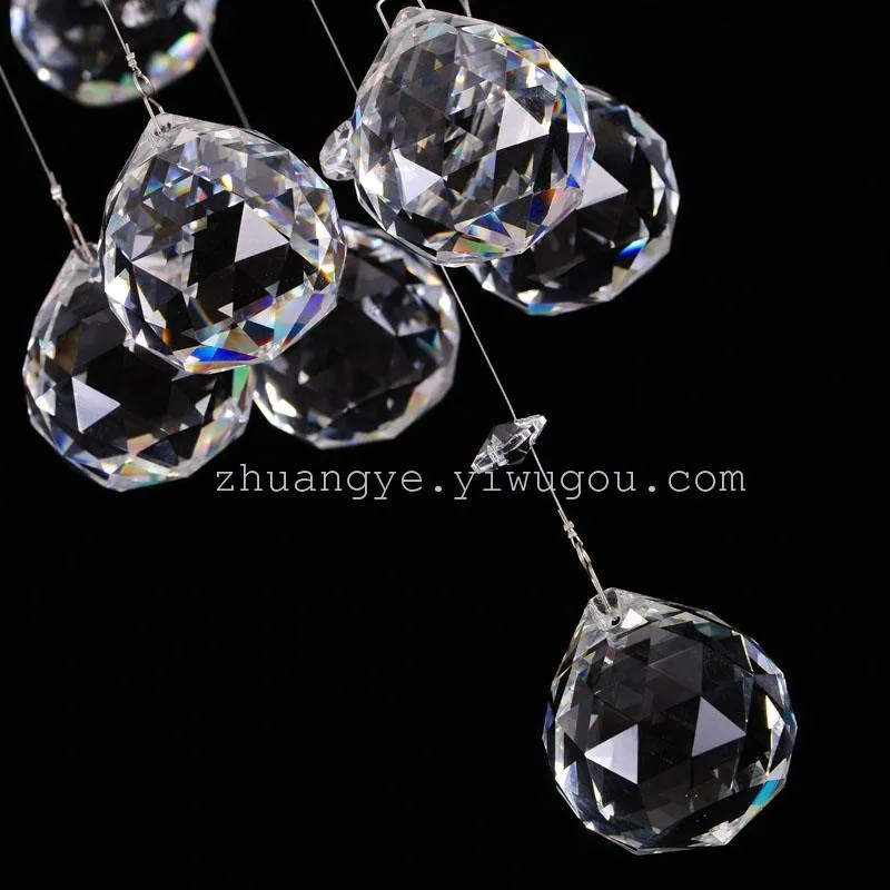 Modern Crystal Cord-Hung Chandelier — Duplex, Stairwell & Villa (Model 9904) — view 4