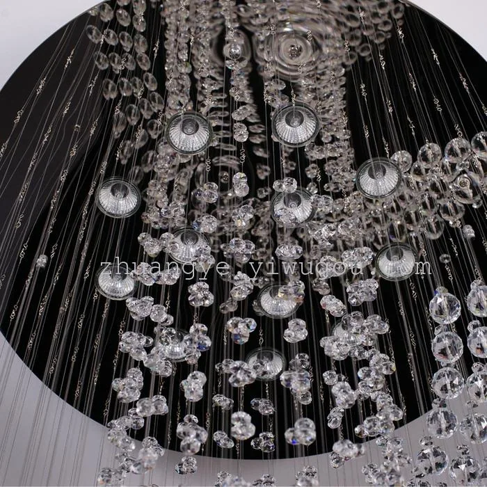 Modern Crystal Cord-Hung Chandelier — Duplex, Stairwell & Villa (Model 8807) — view 6