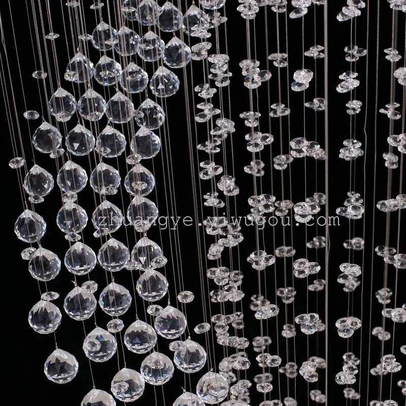 Modern Crystal Cord-Hung Chandelier — Duplex, Stairwell & Villa (Model 8807) — view 2
