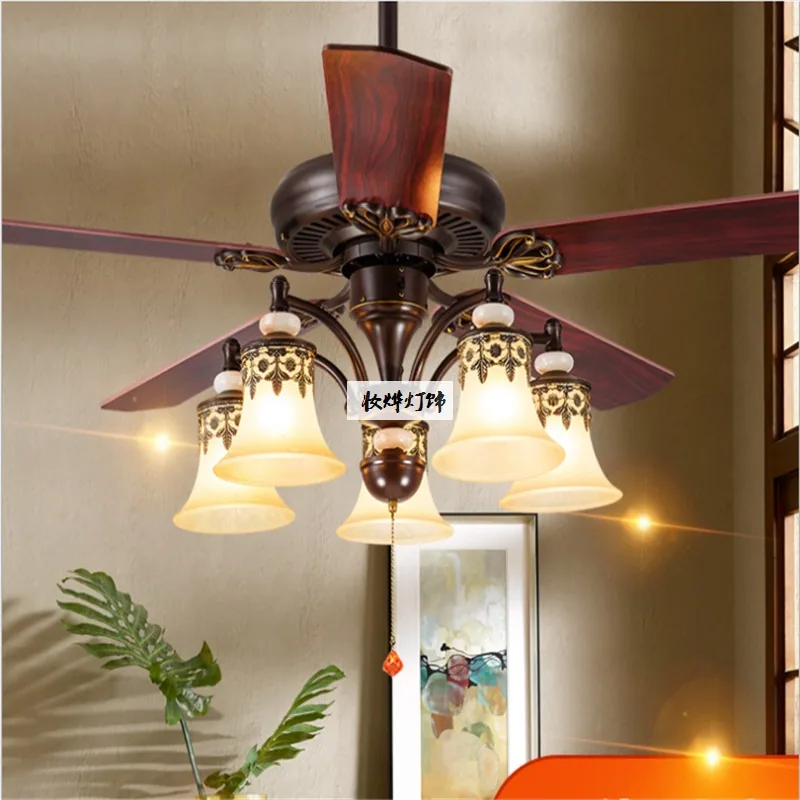 European Illuminated Ceiling Fan Light — Living Room, Bedroom & Dining Room — view 1
