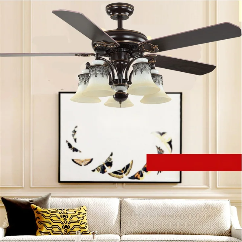 European Illuminated Ceiling Fan Light — Living Room & Dining Room — view 1
