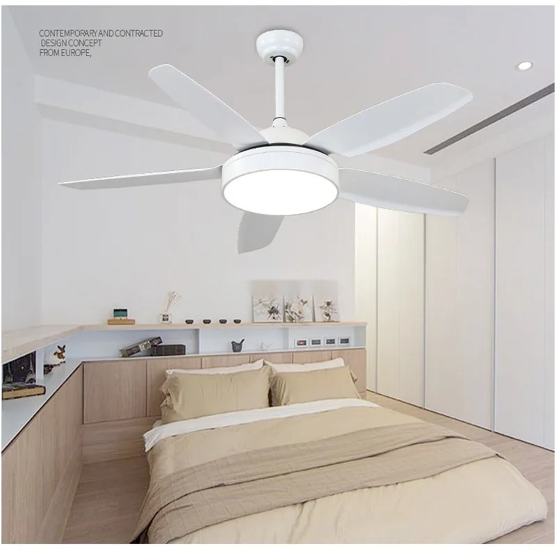European LED Variable-Frequency Ceiling Fan Light — Living Room & Dining Room — view 2