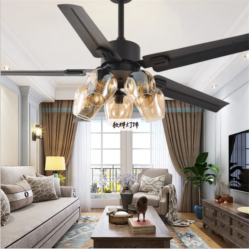 European LED Ceiling Fan Light — Living Room, Bedroom & Dining Room — view 1