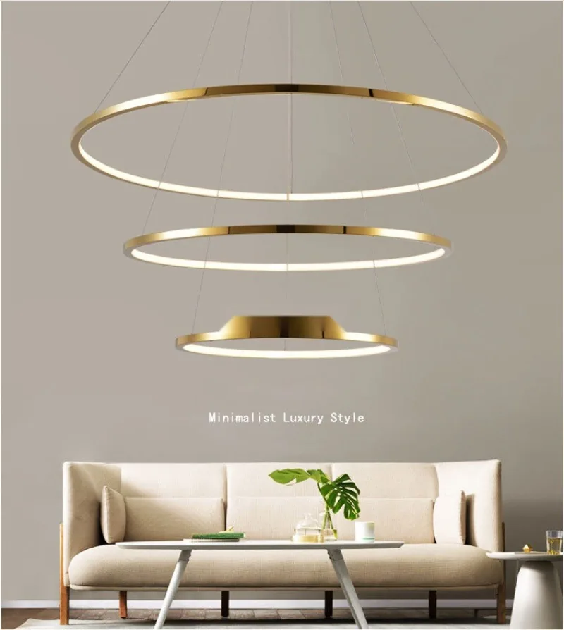 现代不锈钢圆环吊灯 — 复式楼、楼梯、别墅 — 第 10 张