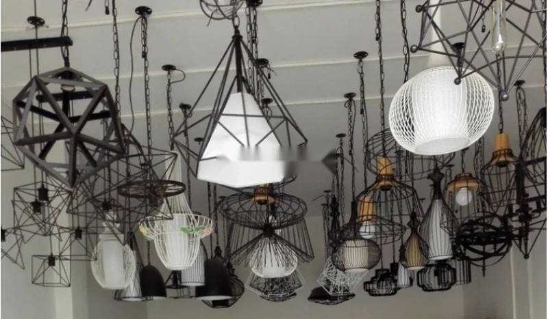 Minimalist Ironwork Geometric Chandelier — Dining Room, Bar Counter & Café — view 8
