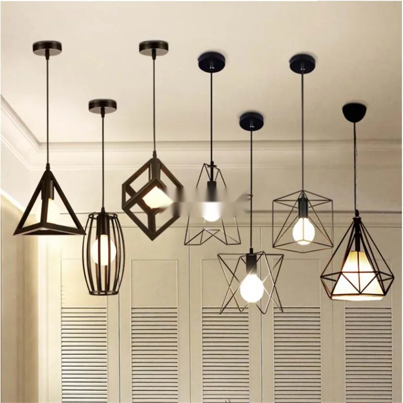 Minimalist Ironwork Geometric Chandelier — Dining Room, Bar Counter & Café — view 1