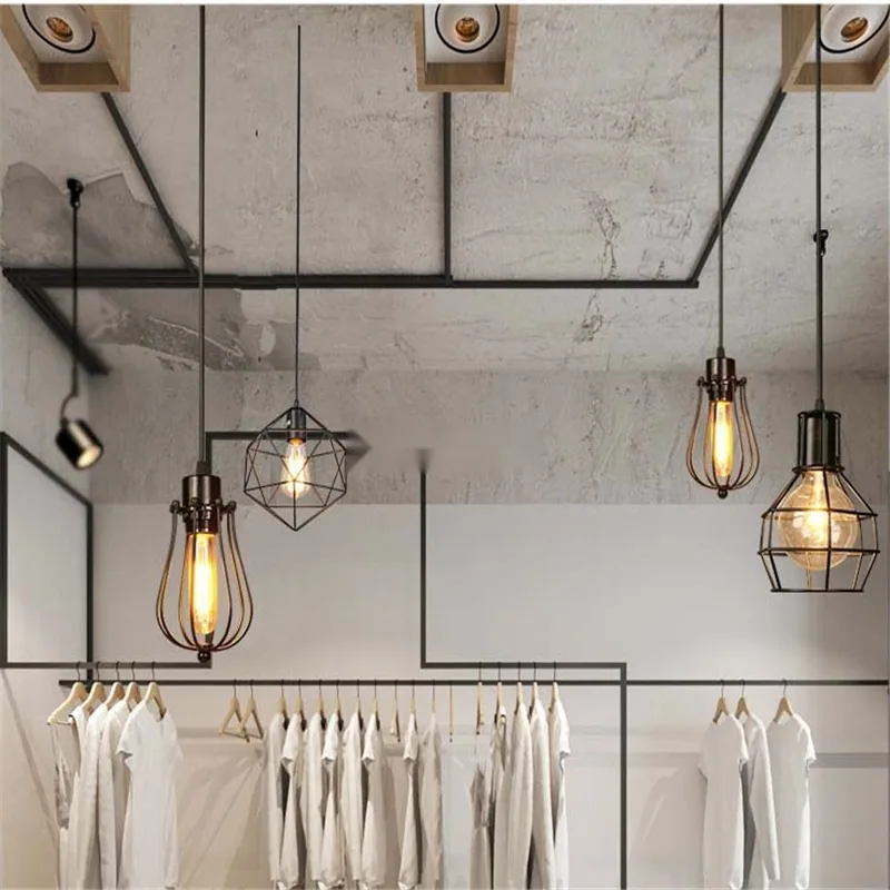 Minimalist Ironwork Geometric Chandelier — Dining Room, Bar Counter & Café — view 2