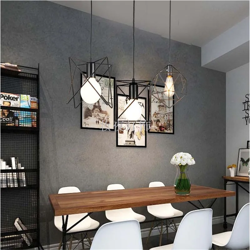 Minimalist Ironwork Geometric Chandelier — Dining Room, Bar Counter & Café — view 3