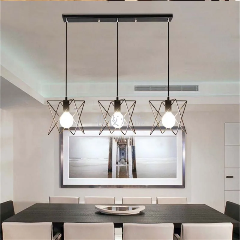 Minimalist Ironwork Geometric Chandelier — Dining Room, Bar Counter & Café — view 4
