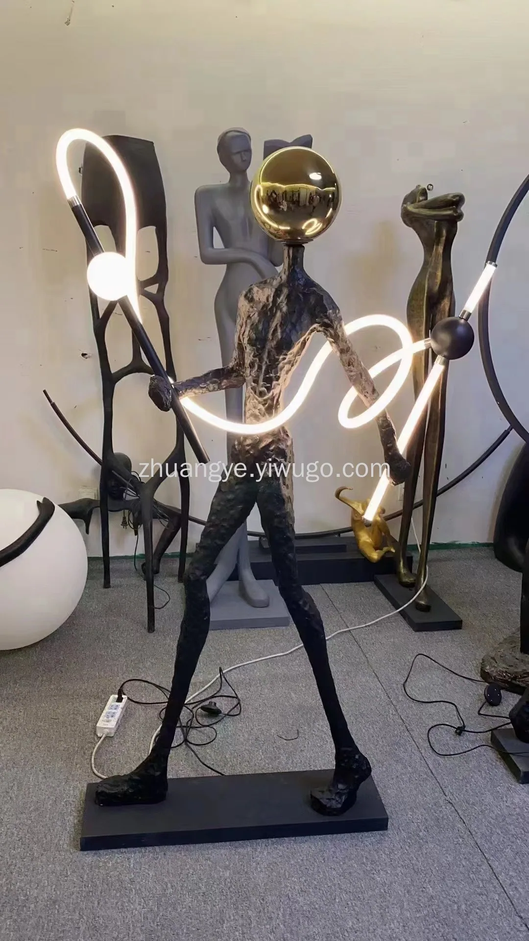 Post-Modern Resin Figure Sculpture Floor Lamp — Made to Order — view 8