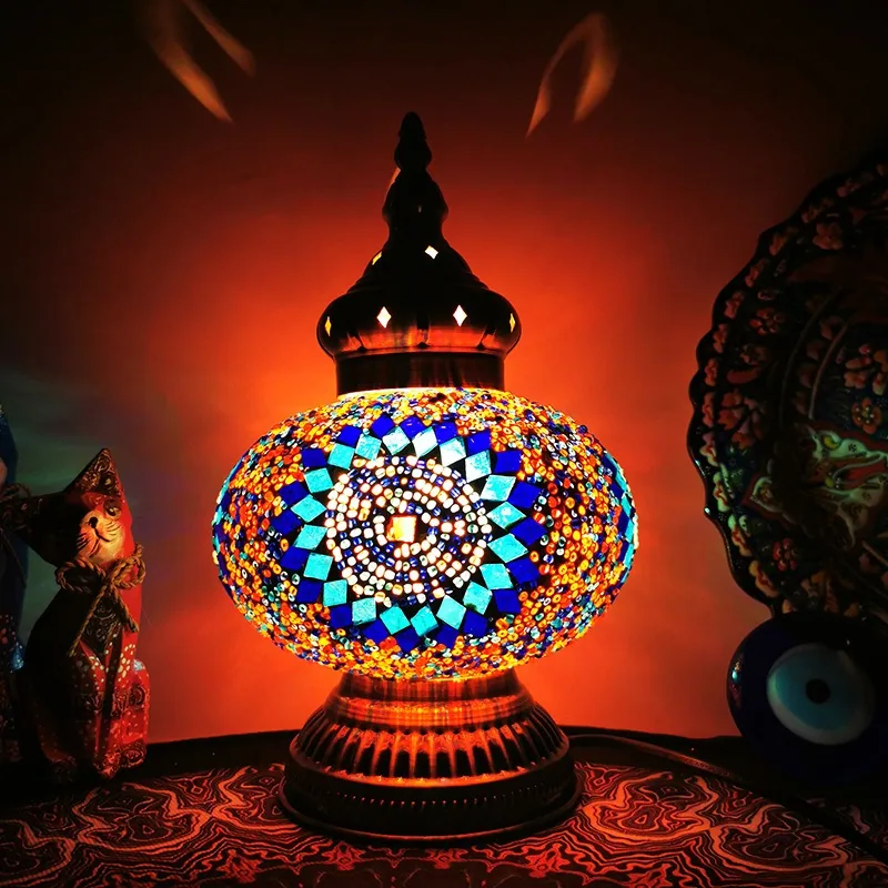 Vintage LED Glass Table Lamp — Hotel & Bedroom — view 1