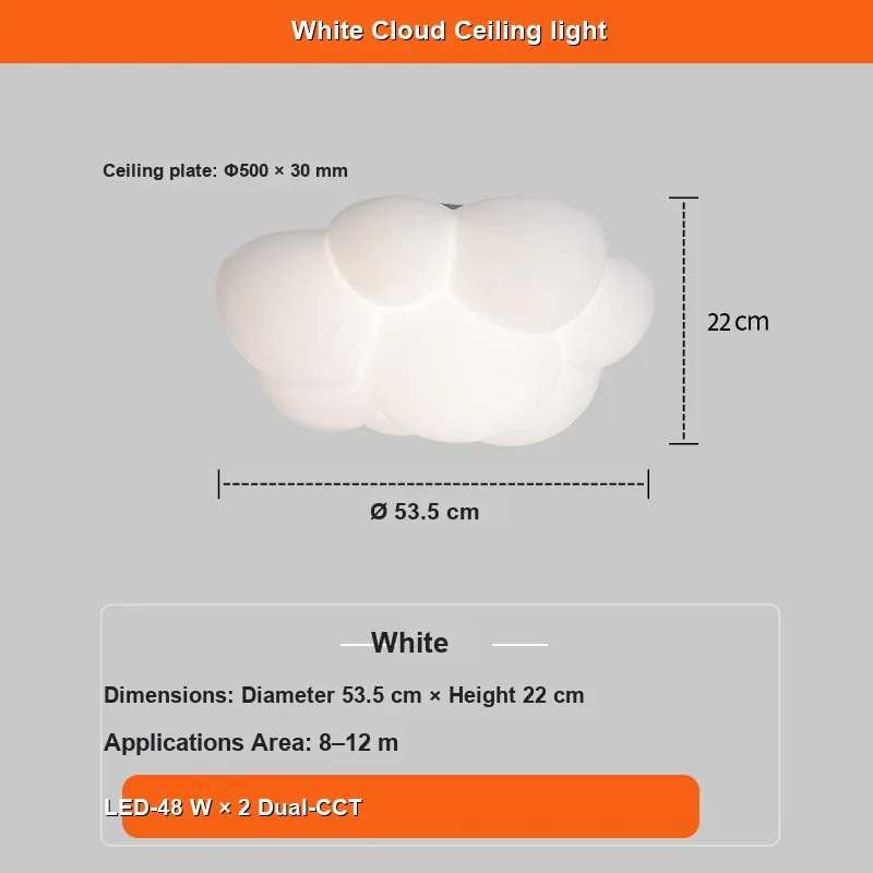 Modern Minimalist Cloud Ceiling Light — Master Bedroom & Kids Room — view 6