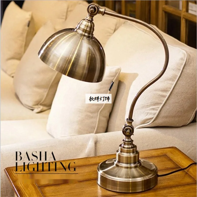 American Brass Eye-Care Table Lamp — Bedroom, Bedside & Study — view 2