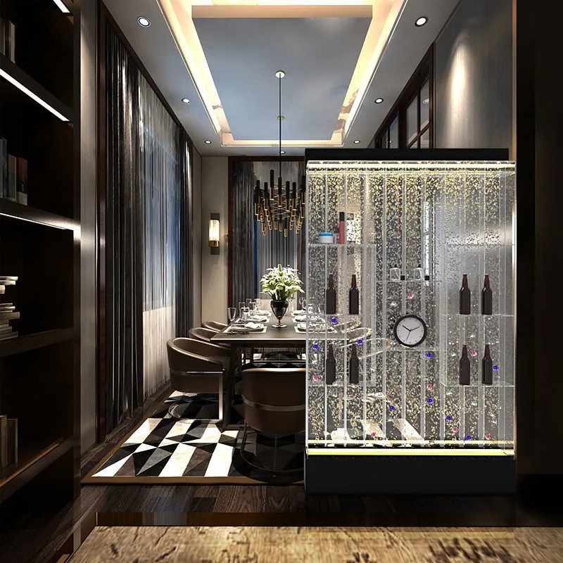 LED Bubble Water Feature Screen — Double-Sided Wine Cabinet Partition — view 2
