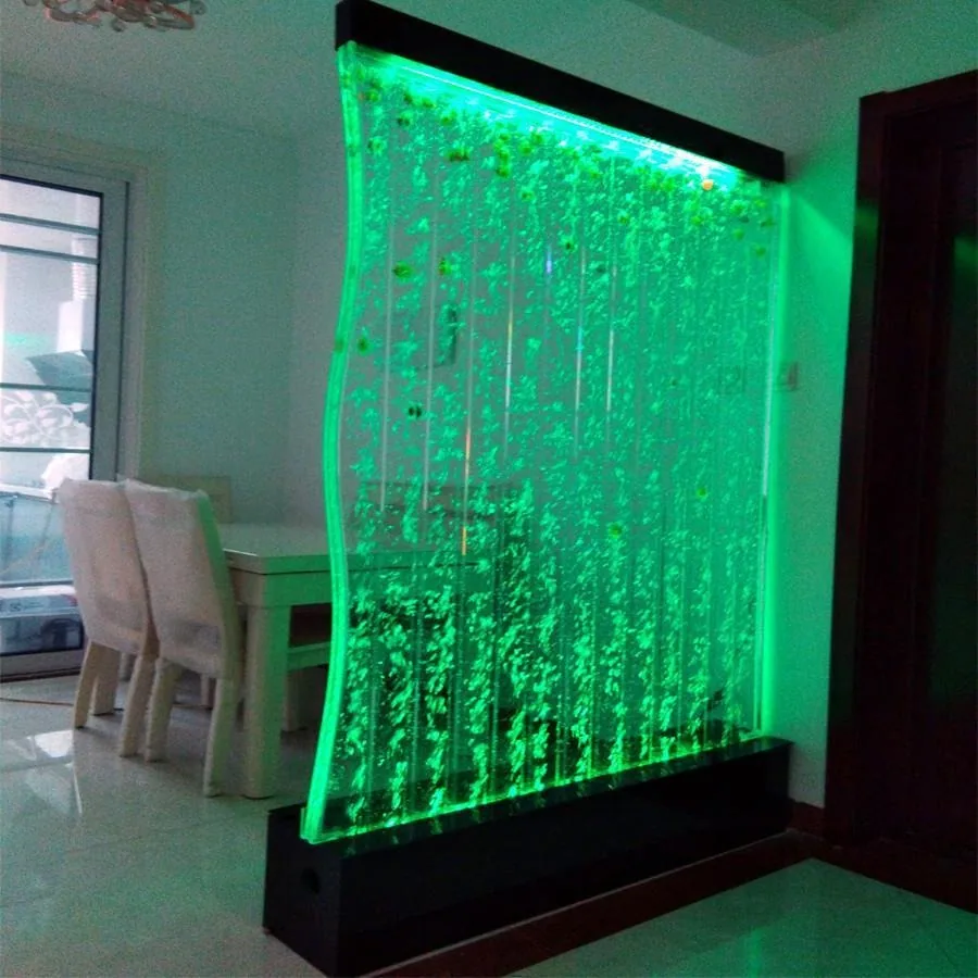 Large Acrylic Bubble Water Feature Screen — S-Curve Partition — view 2