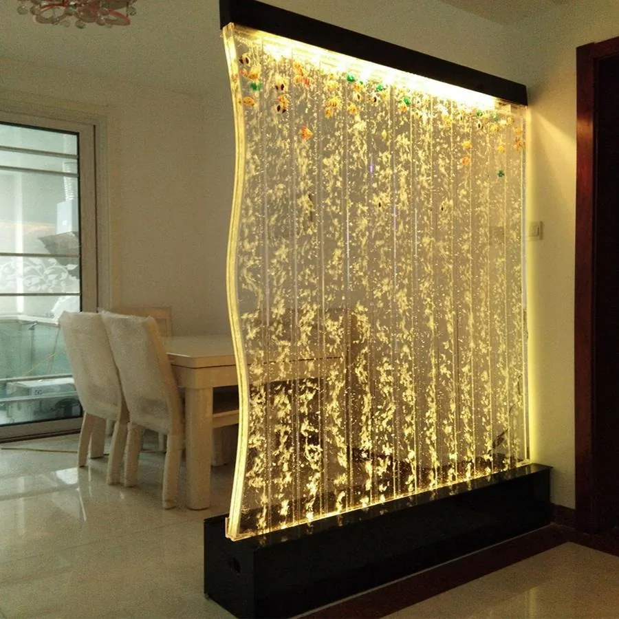 Large Acrylic Bubble Water Feature Screen — S-Curve Partition — view 6