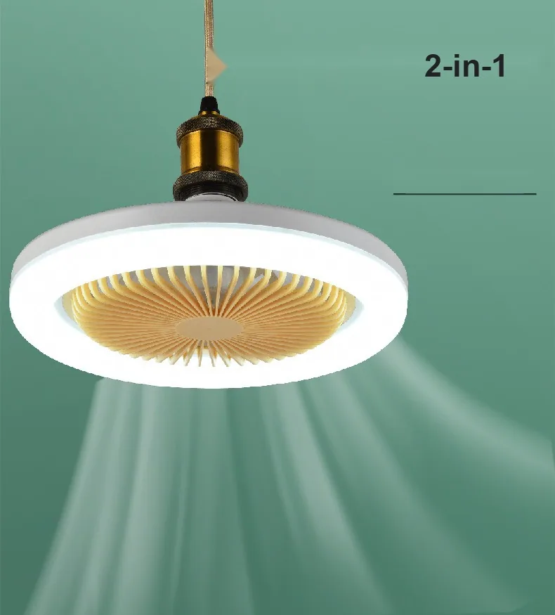 Modern Minimalist LED Ceiling Fan Light — Dining Room & Balcony — view 2