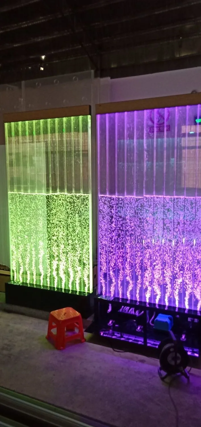 Bubble Water Feature Wall — Hallway Screen with Wine Rack — view 9