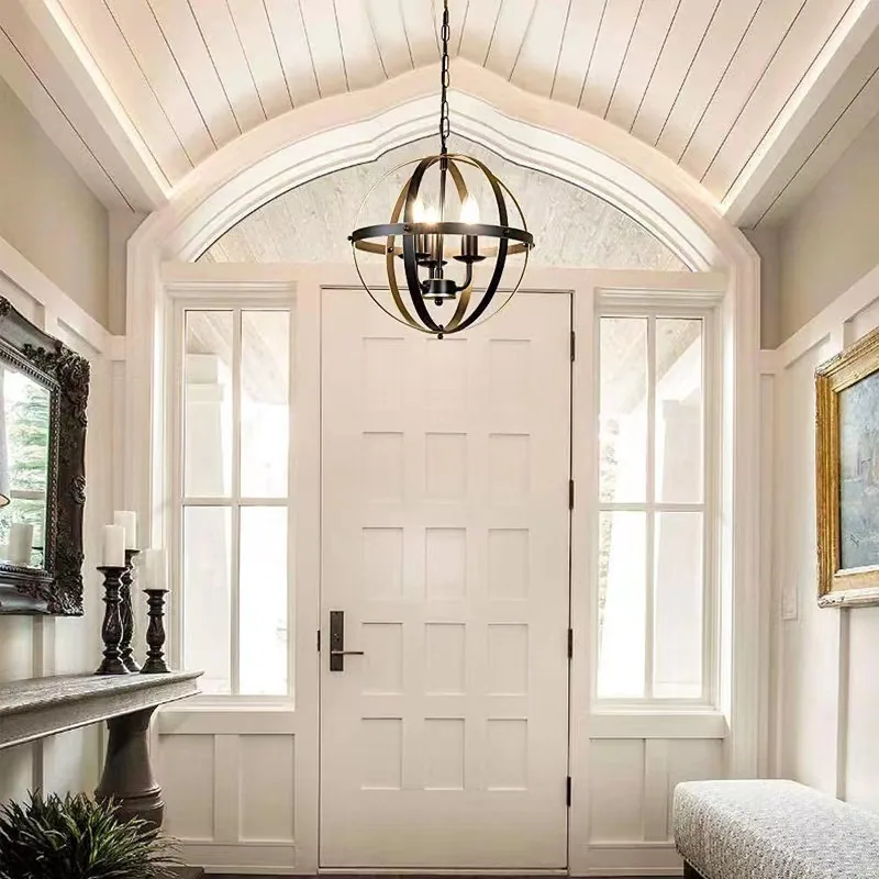 Industrial Ironwork Chandelier — Living Room & Dining Room — view 2