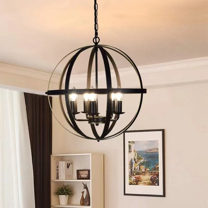 Industrial Ironwork Chandelier — Living Room & Dining Room — view 3