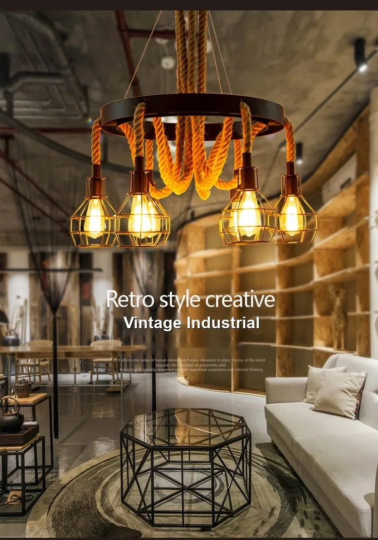 Industrial Chandelier — Living Room, Dining Room & Bar Counter — view 5