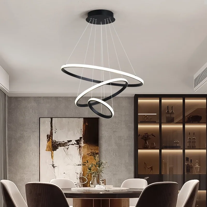Modern Minimalist LED Chandelier — Master Bedroom & Dining Room — view 5