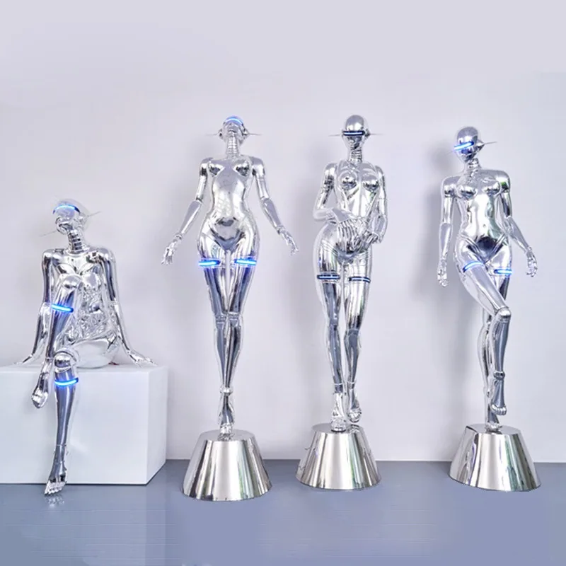 Cyberpunk Mecha Figure Sculpture — Large Floor Display Piece — view 1