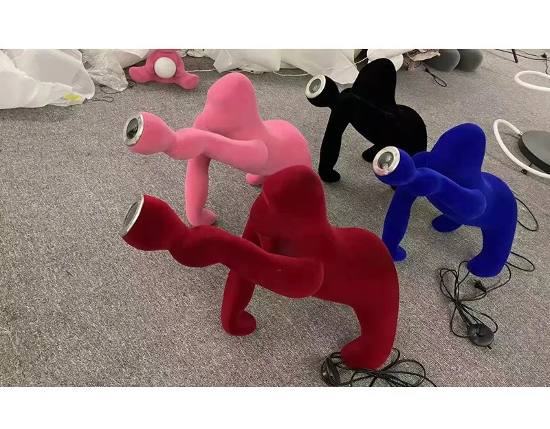 Flocked Gorilla Sculpture Floor Lamp — Animal Series — view 5