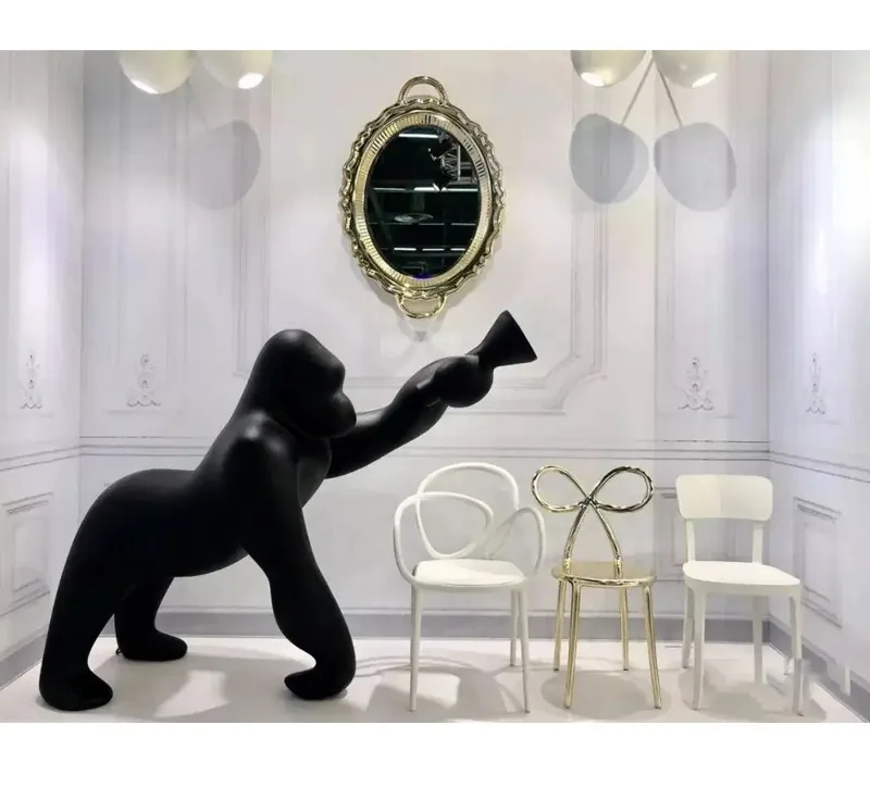 Flocked Gorilla Sculpture Floor Lamp — Animal Series — view 7