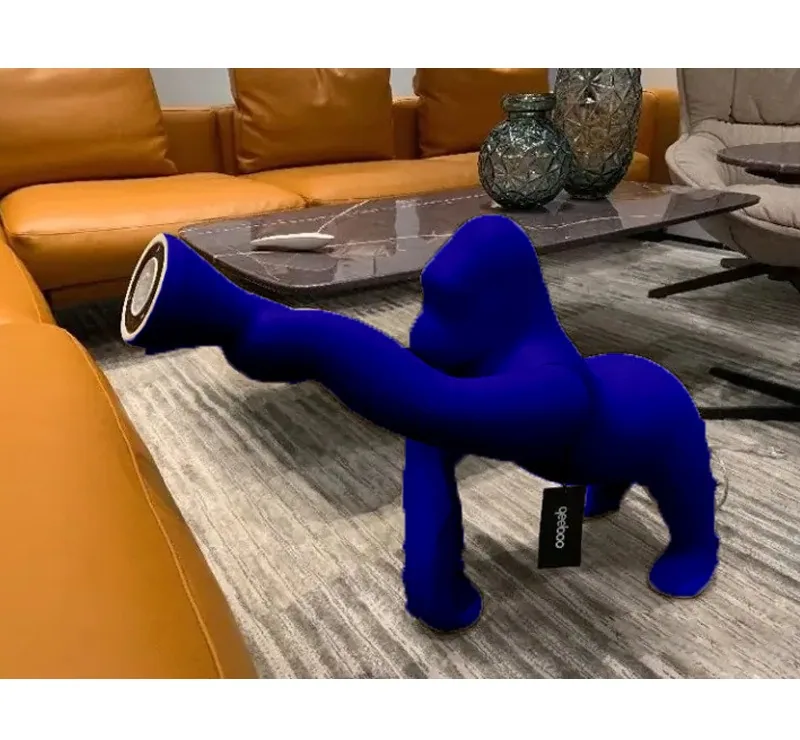 Flocked Gorilla Sculpture Floor Lamp — Animal Series — view 9