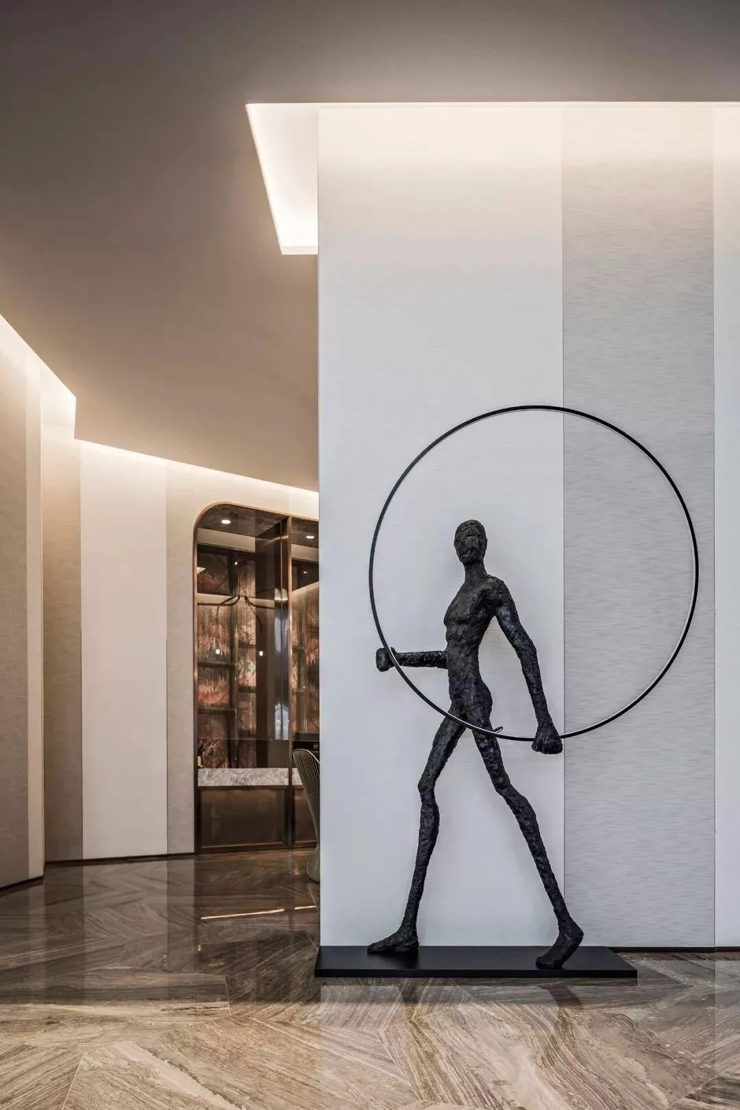 Abstract Figure Sculpture Floor Lamp — Hotel Lobby Art — view 11