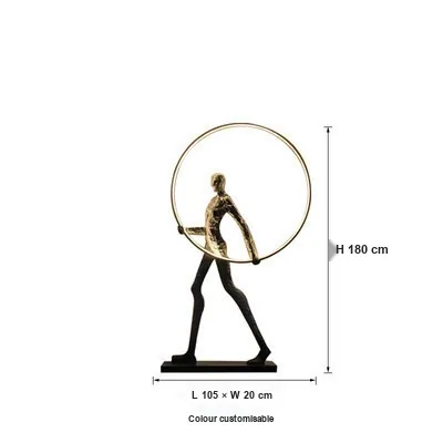 Abstract Figure Sculpture Floor Lamp — Hotel Lobby Art — view 6