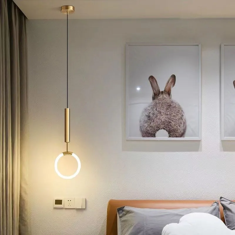 Modern Minimalist U-Shaped Cord-Hung Chandelier — Living Room, Bedroom & Bedside — view 1