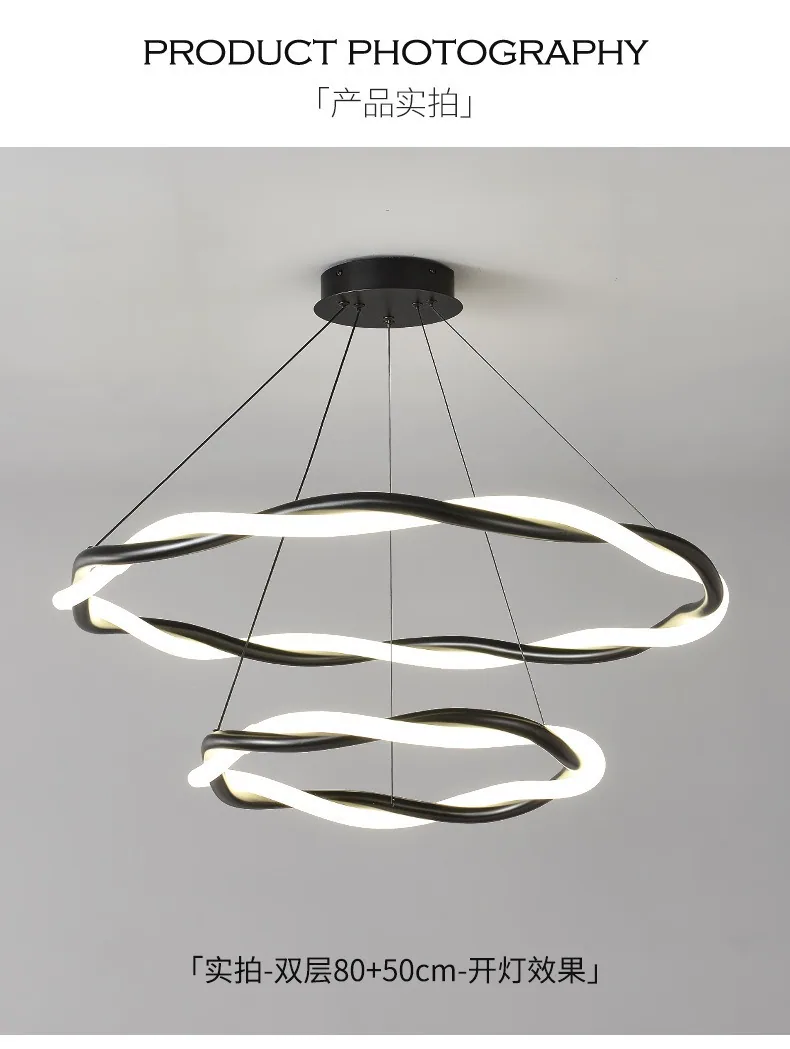 Minimalist LED Chandelier — Living Room, Bedroom & Dining Room — view 14