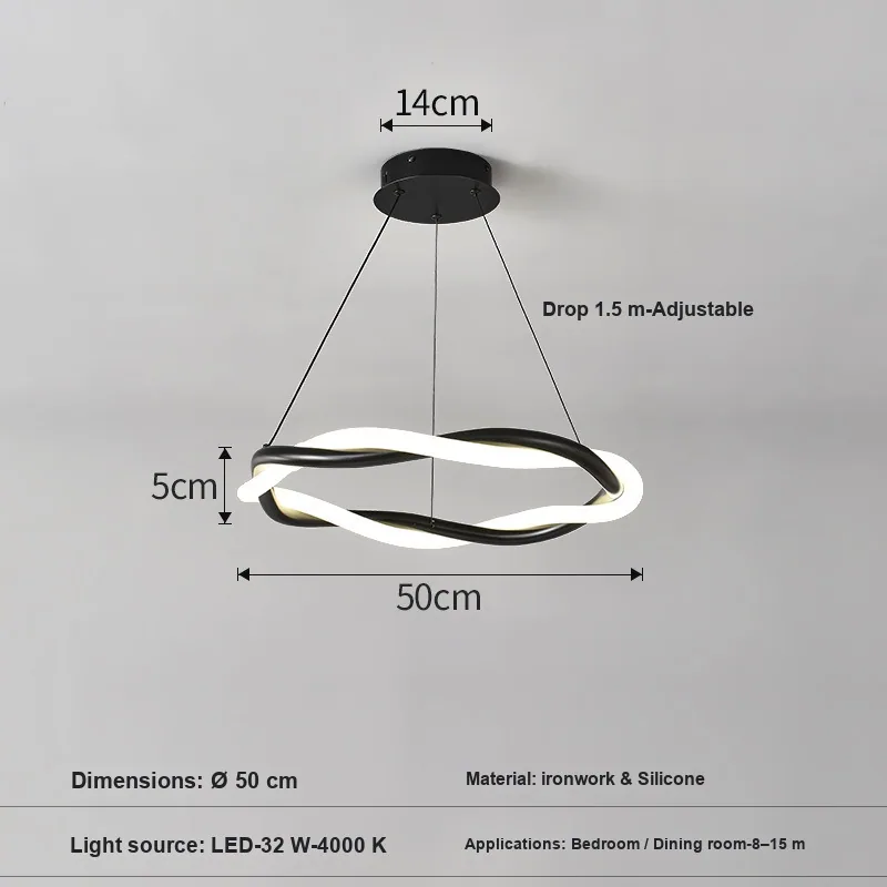 Minimalist LED Chandelier — Living Room, Bedroom & Dining Room — view 5