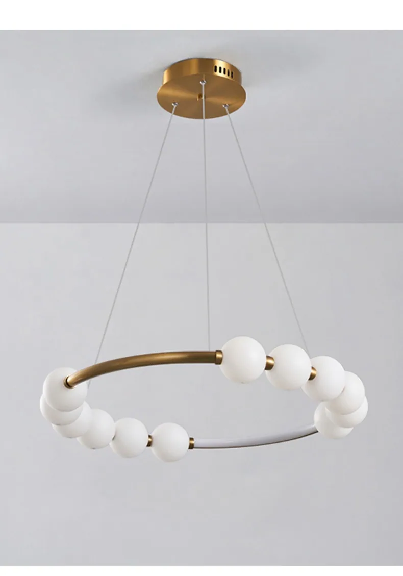 Modern Minimalist Round Chandelier — Living Room, Bedroom & Dining Room — view 12