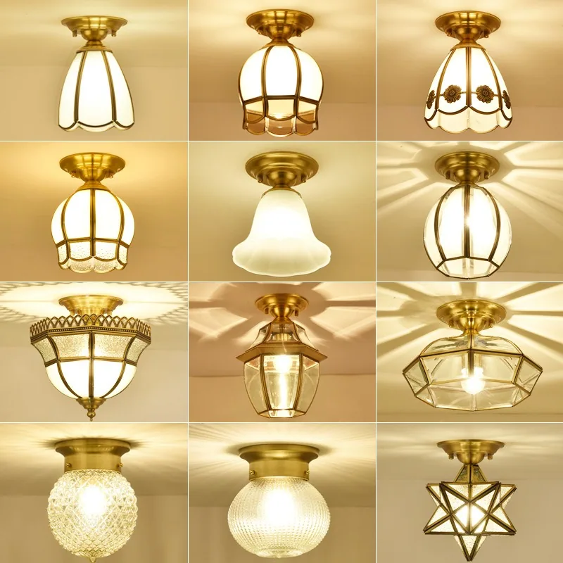 Minimalist Solid Brass Ceiling Light — Walkway, Entryway & Balcony — view 1