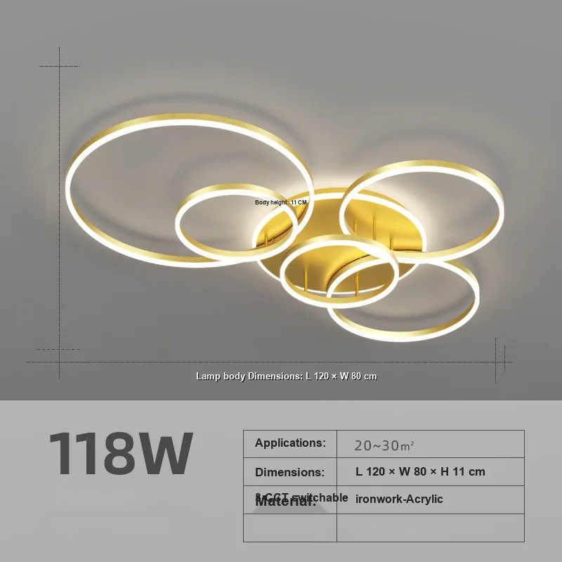 Minimalist LED Ceiling Light — Living Room, Bedroom & Dining Room — view 9
