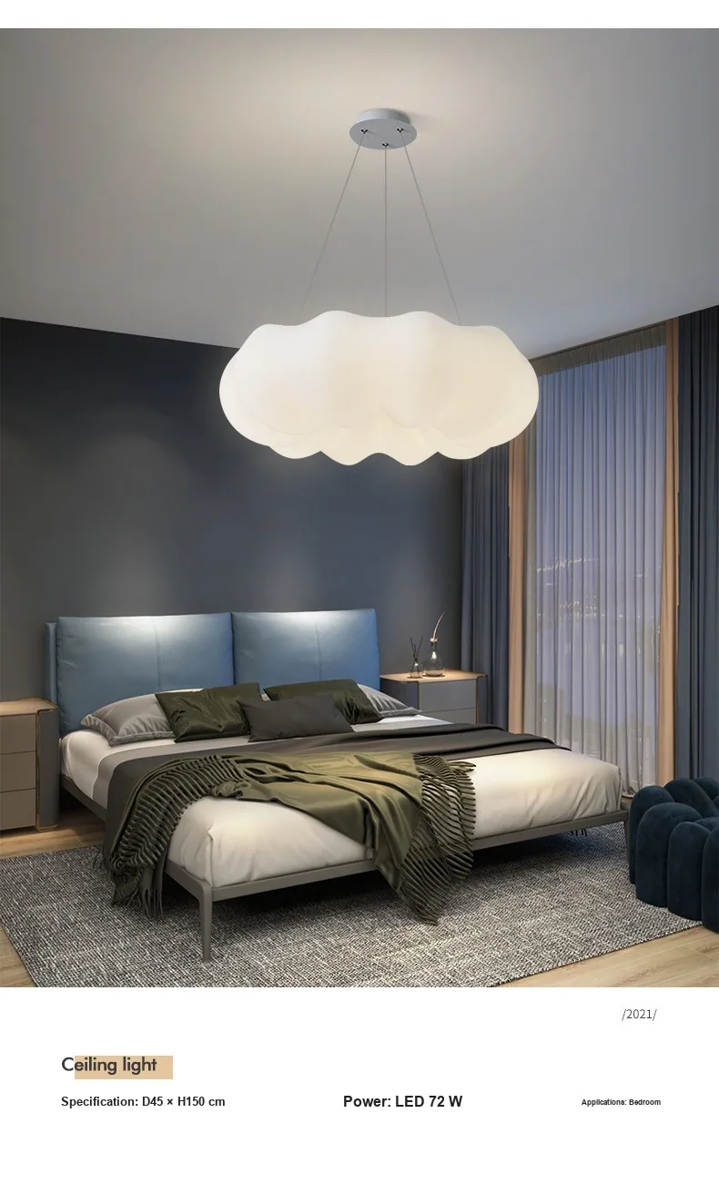 Modern Cloud Ceiling Light — Bedroom & Kids Room — view 5
