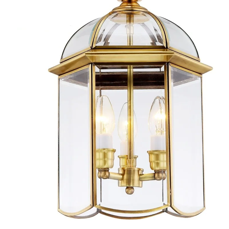 Minimalist Solid Brass Single-Head Chandelier — Dining Room, Walkway & Corridor — view 7