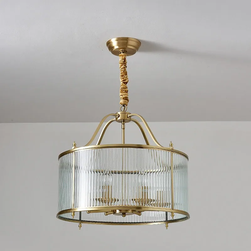 Modern Minimalist Solid Brass Chandelier — Villa, Dining Room & Study — view 2