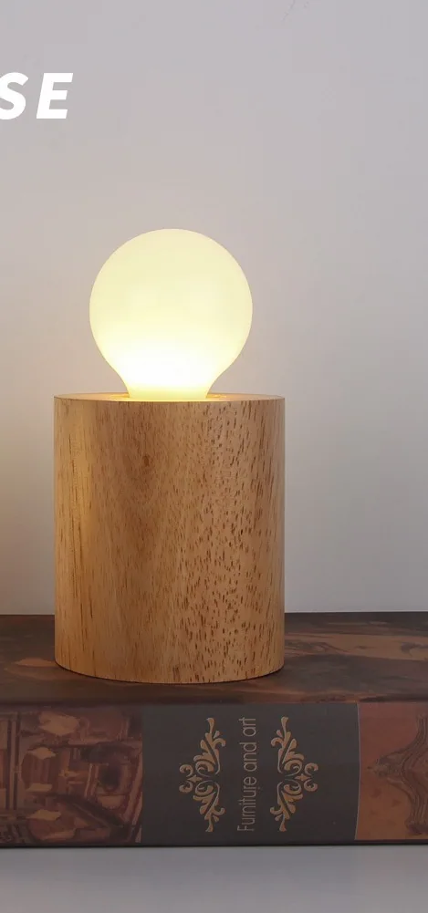 LED Solid Wood Table Lamp — view 2