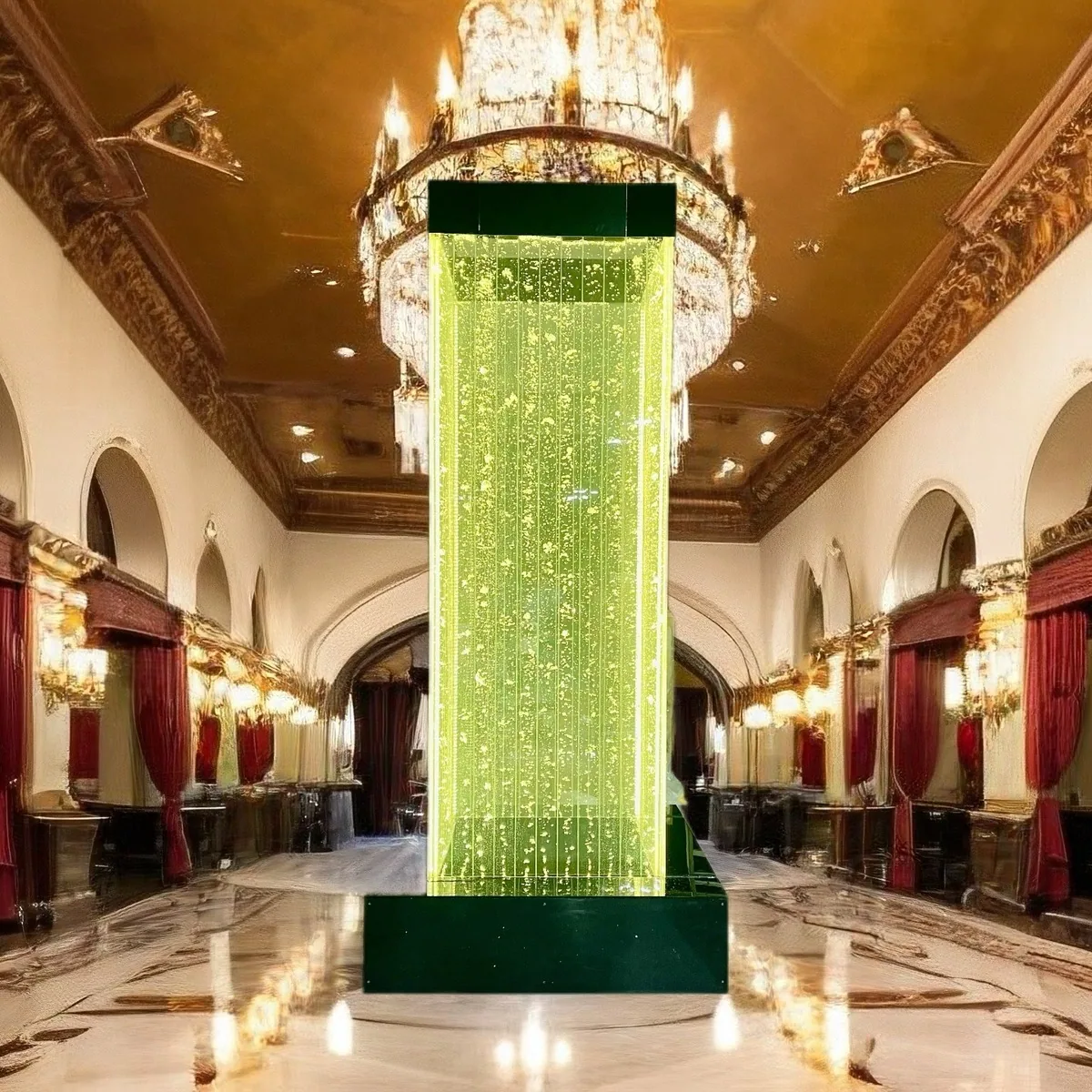 Illuminated Water Column Feature — Lobby Column Cladding — view 6