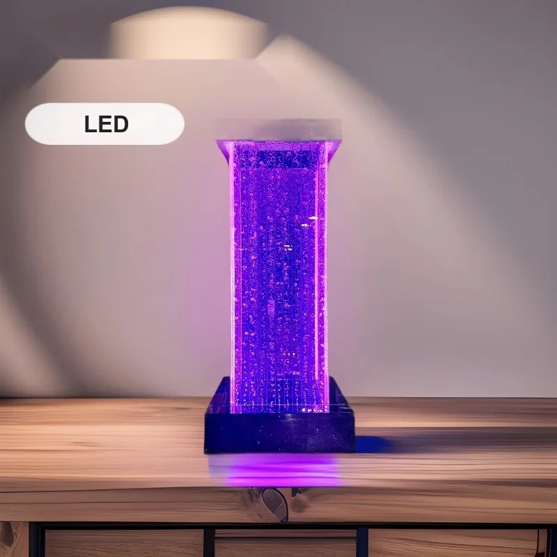 Illuminated Water Column Feature — Lobby Column Cladding — view 8