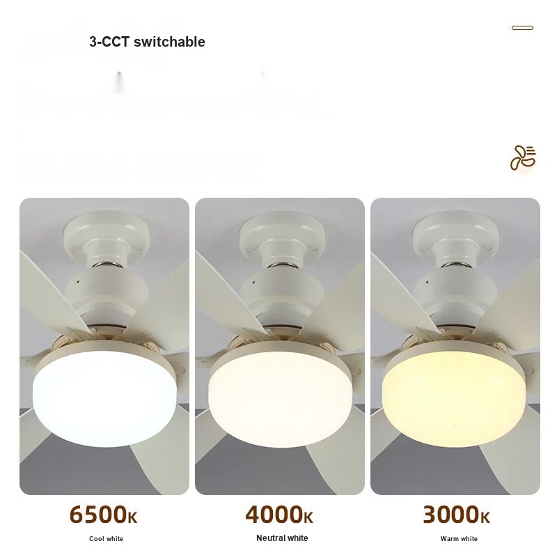Modern Minimalist Remote-Controlled Ceiling Fan Light — Bedroom — view 2
