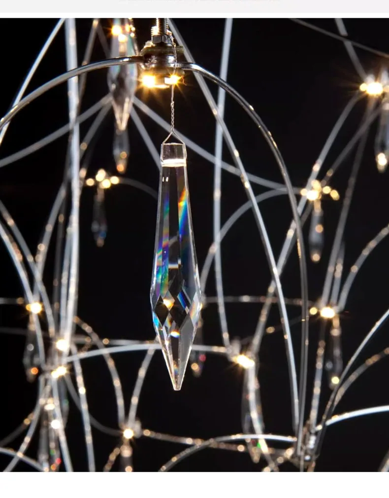 Modern Minimalist Crystal Chandelier — Duplex, Stairwell & Living Room (Model 8868) — view 7