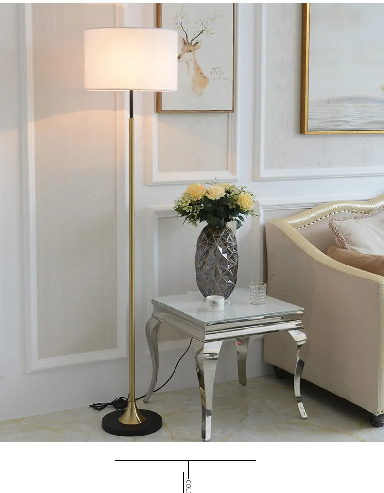 Modern Minimalist LED Fabric Floor Lamp — Hotel Guest Room — view 7